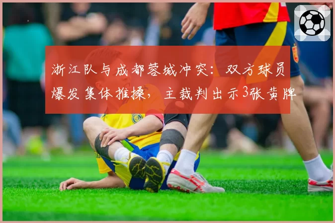 浙江队与成都蓉城冲突：双方球员爆发集体推搡，主裁判出示3张黄牌